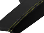 Leather Console Lid Armrest Cover for Buick Regal (2011–2017) Black Yellow Stitch