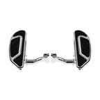 Black/Chrome Passenger Floorboard for Harley Touring FLHX FLHT (1993–2025)