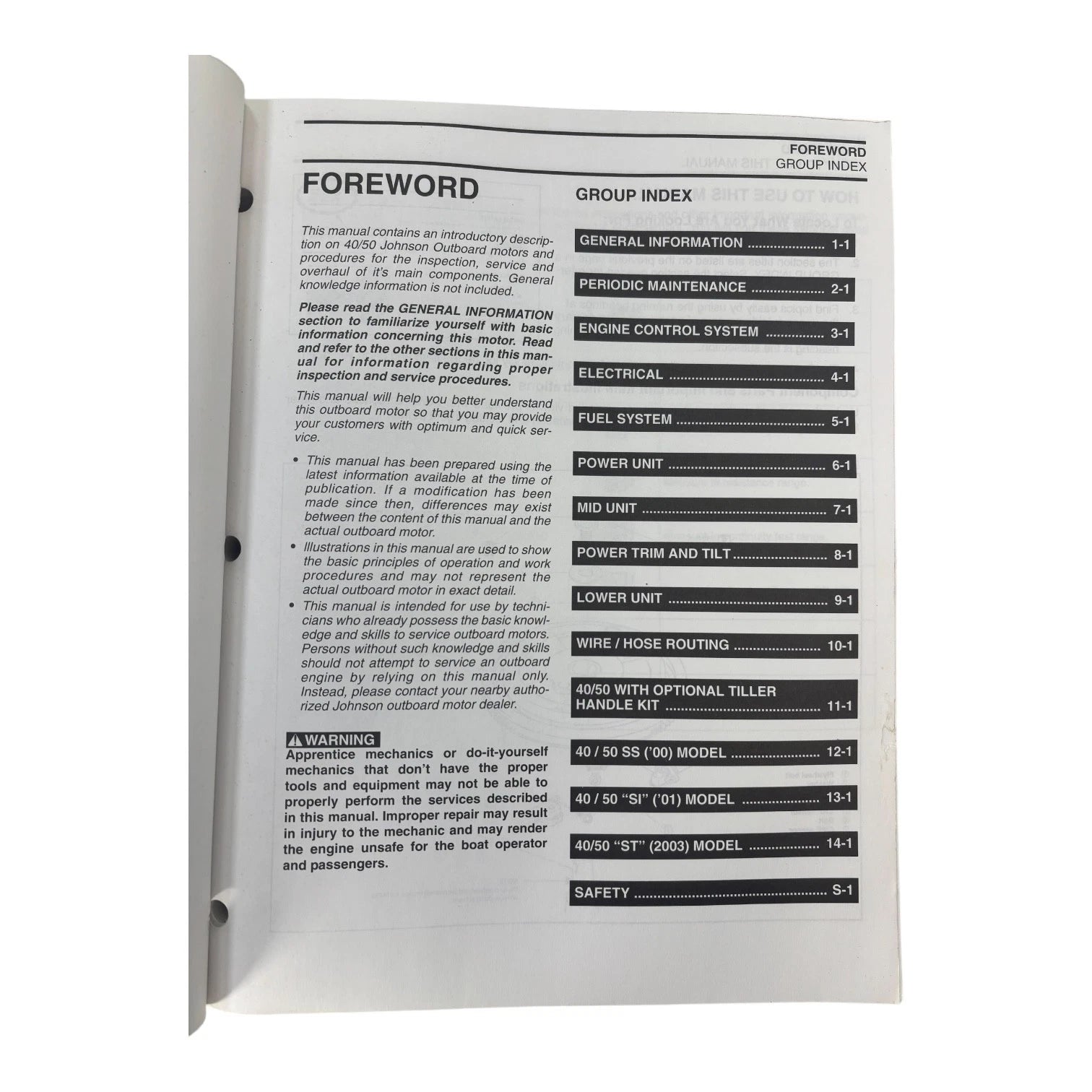 Service Manuals for Johnson 40/50 ST 4 Stroke (2003–Present) - 5005469