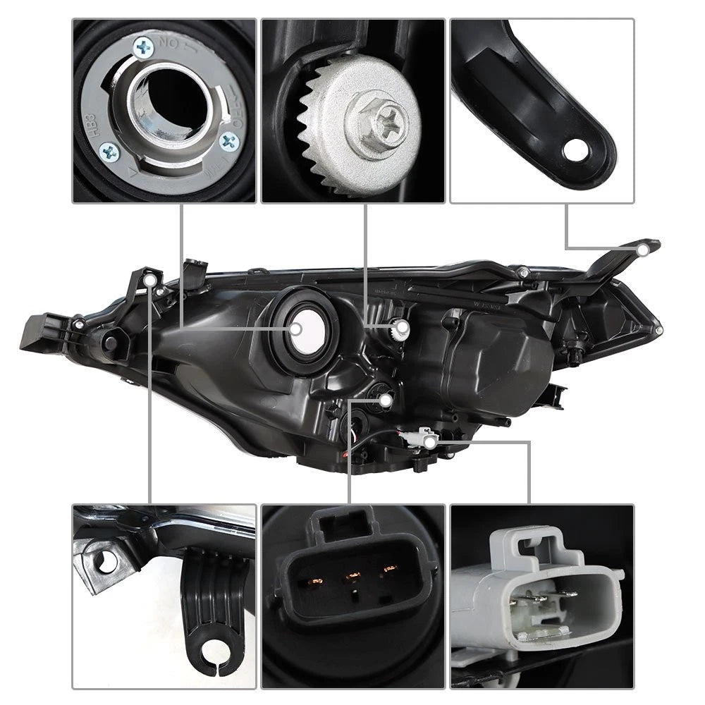 Chrome Headlamp Headlight Housing Right Side for Toyota Corolla (2014–2016)