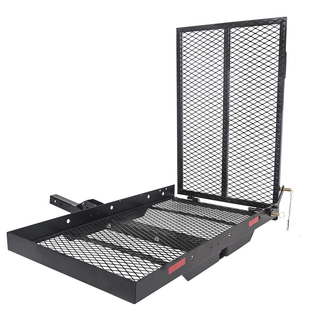 Folding Wheelchair Carrier Rack for Hitch Mount Steel Cargo Basket