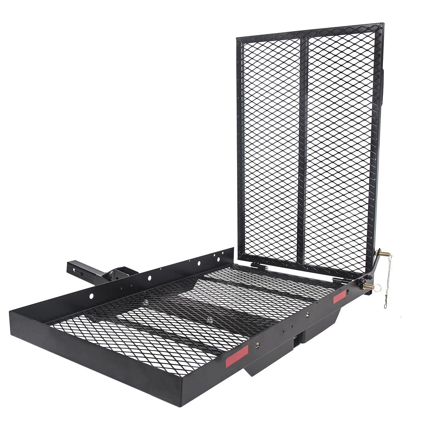 Folding Wheelchair Carrier Rack for Hitch Mount Steel Cargo Basket
