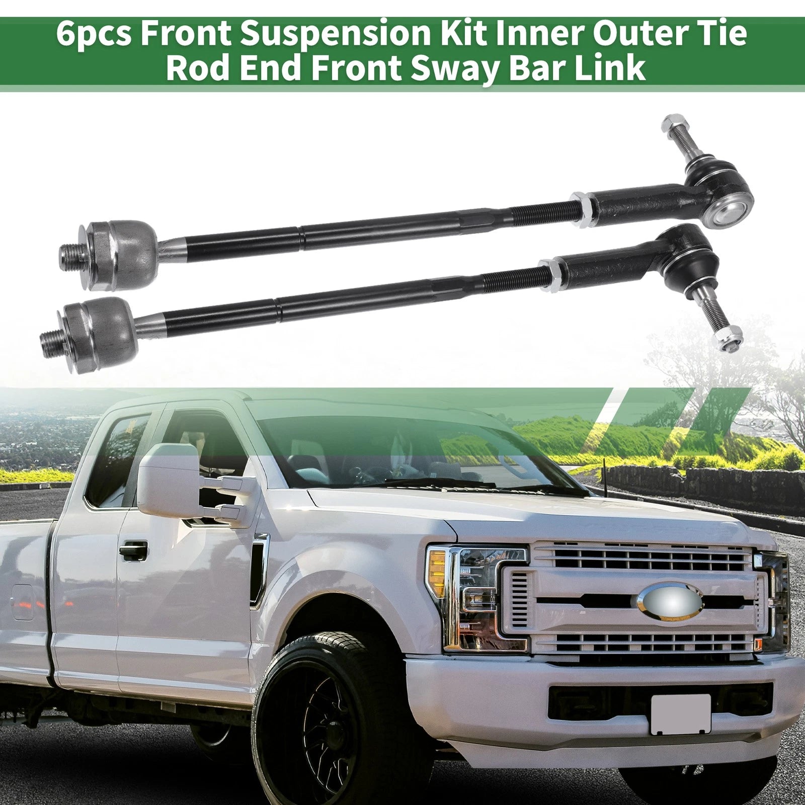6X Front Suspension Kit Tie Rod End Sway Bar Link for Ford Mustang (2011–2014)