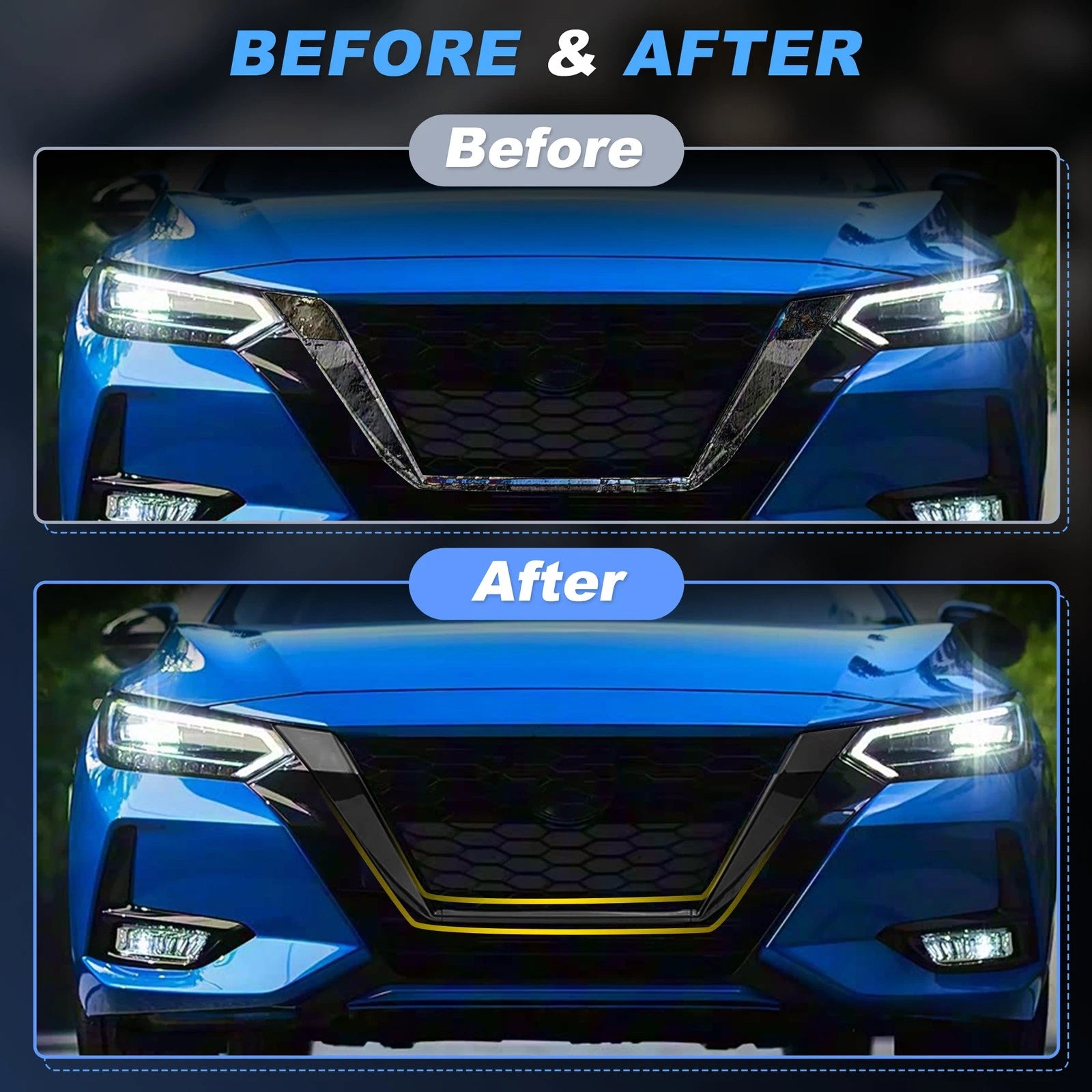 Set of 1 Front Grill Trim Cover for Nissan Sentra (2020–2023)