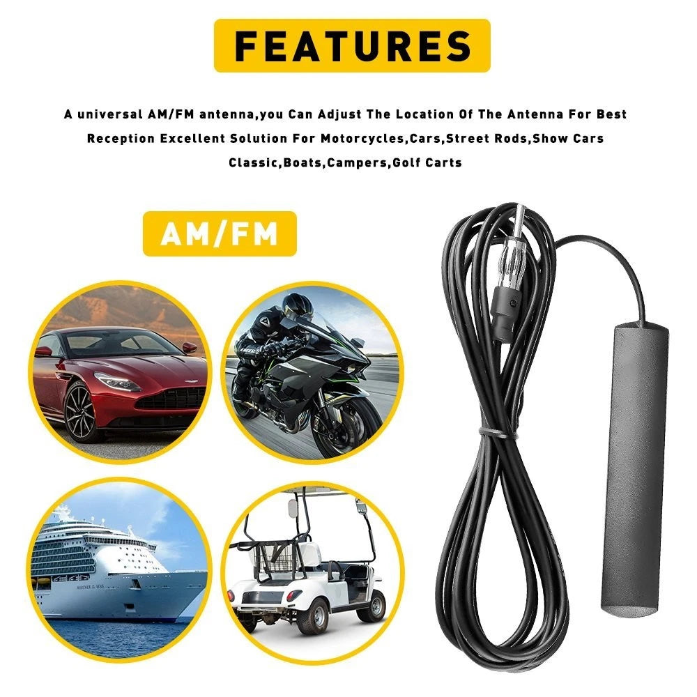 Car Radio Stereo Hidden FM Antenna for Vehicle Truck Motorcycle Boat