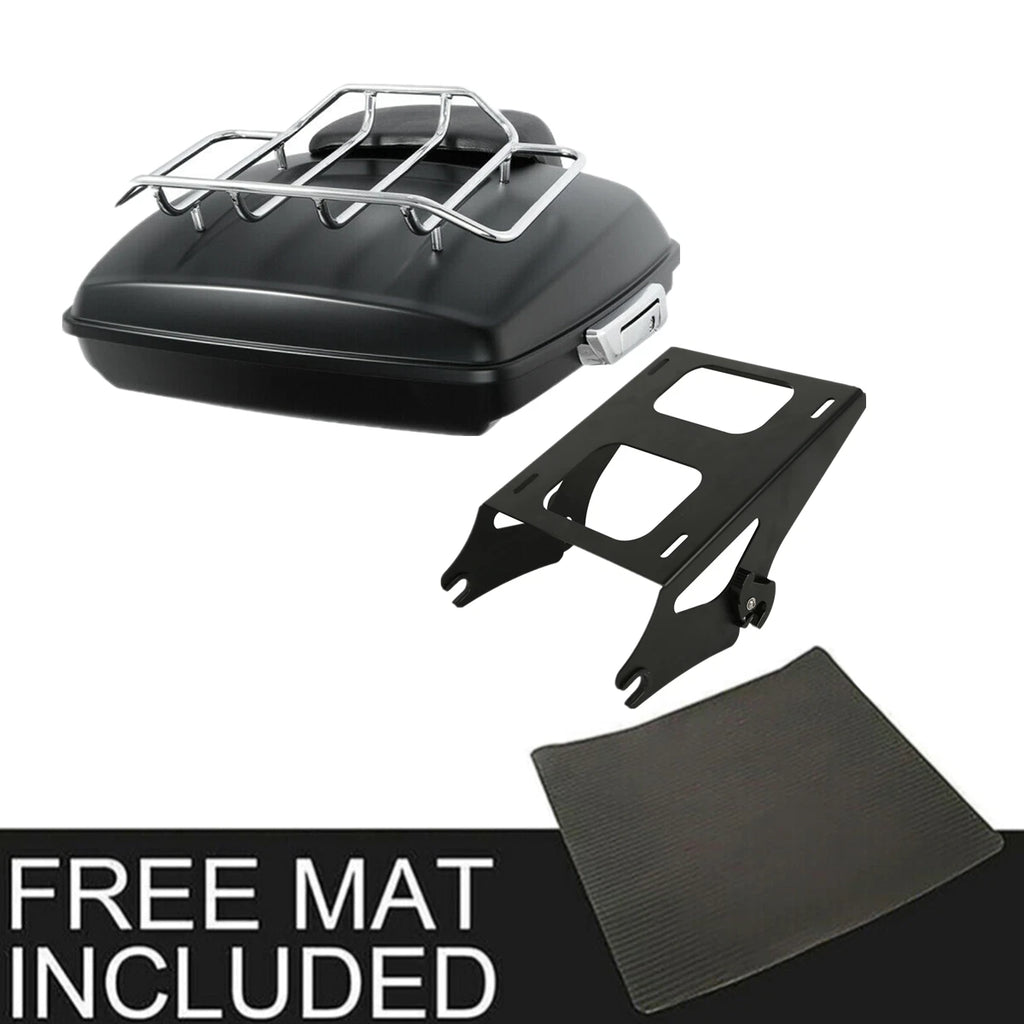 Matte Razor Trunk Backrest Mount Rack for Harley Touring Electra Glide (2014–2026)