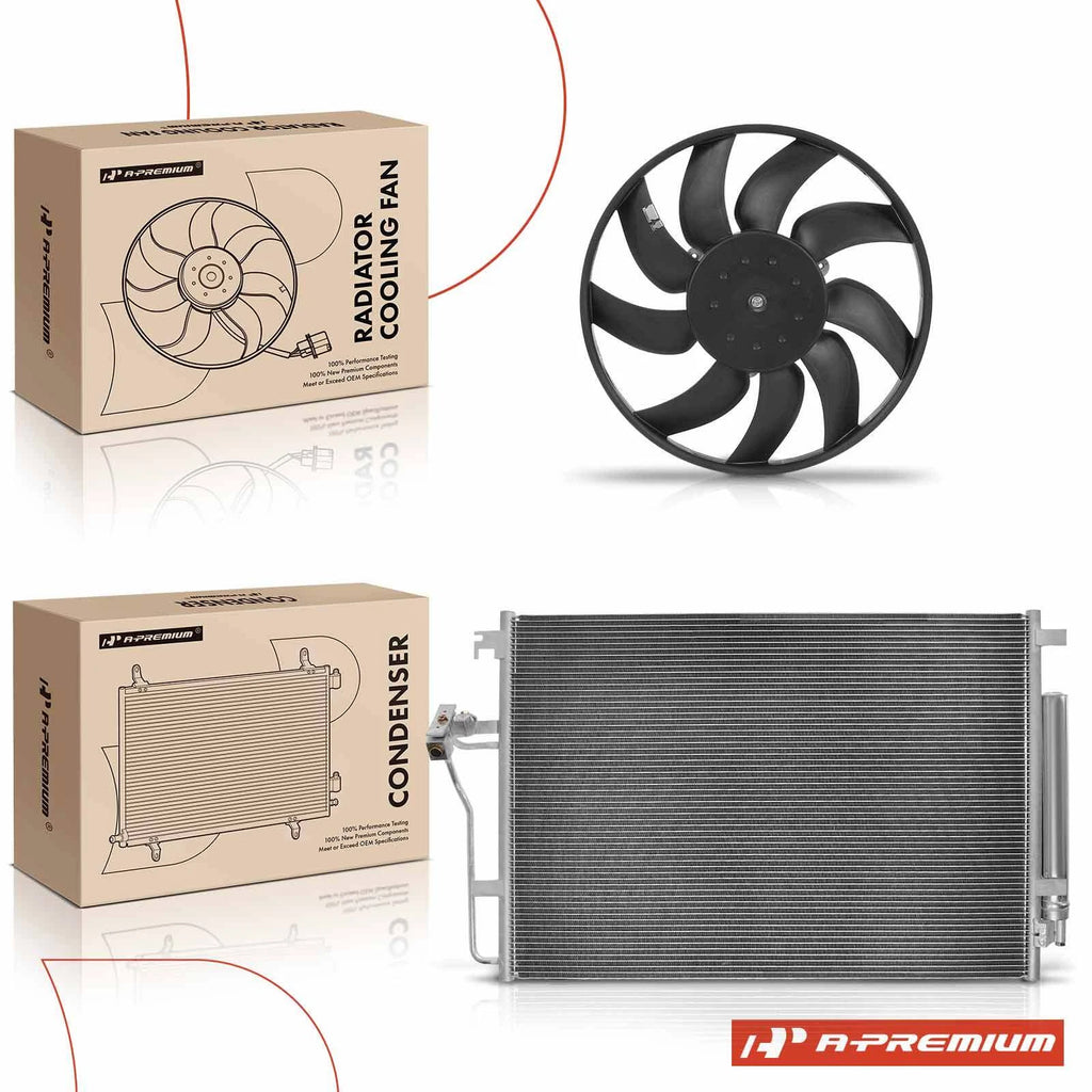 AC condenser and cooling fan assembly kit for Mercedes-Benz NCV3 (2010–2018)