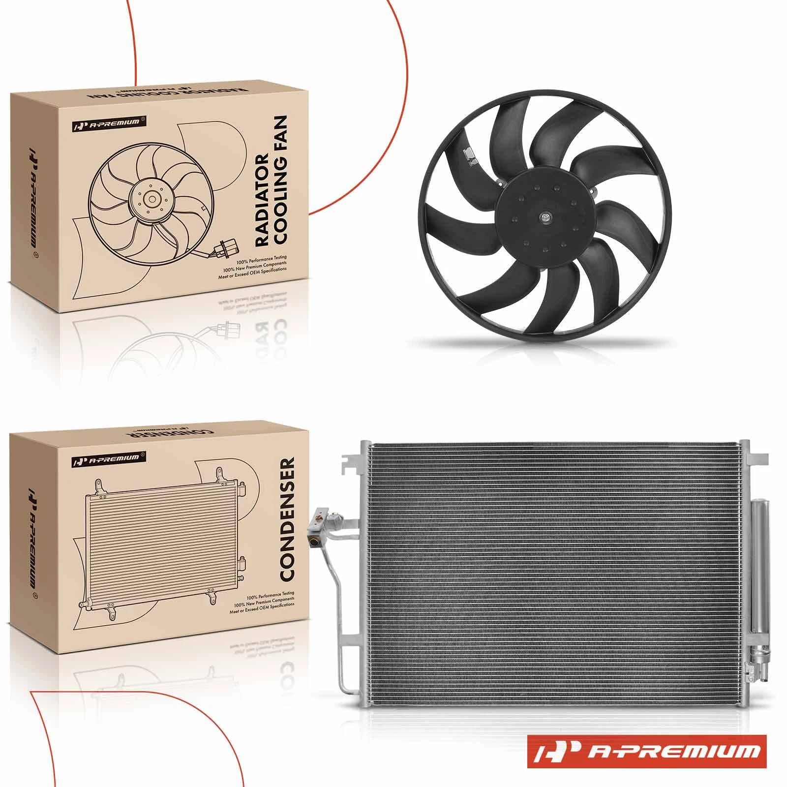 AC condenser and cooling fan assembly kit for Mercedes-Benz NCV3 (2010–2018)