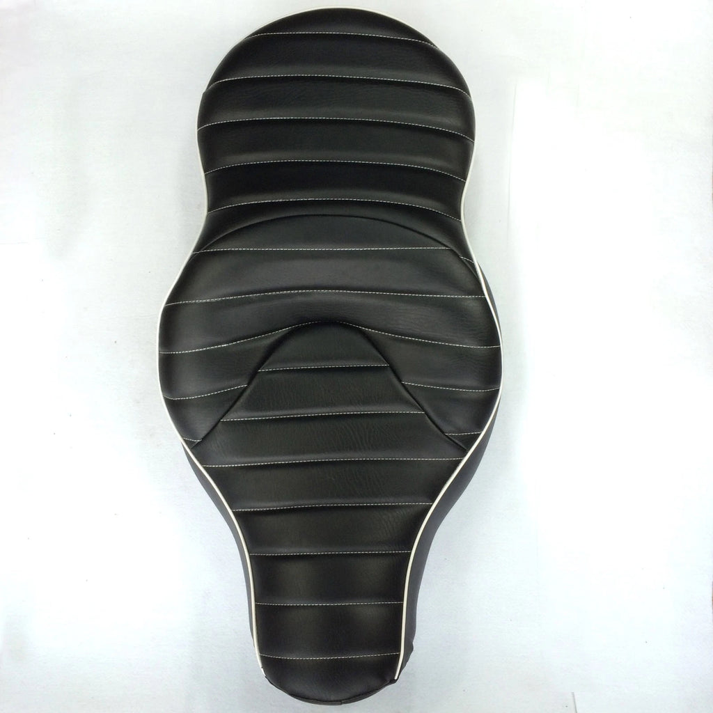 Custom 2-Up Cross Stripe Leather Seat for Harley XL883N XL883L XL883X (2005–2013)