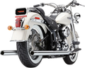 Cobra True Dual Exhaust for Harley Softail Fat Boy (2007–2011) - Billet Tip, Black
