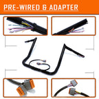16" Prewired Handlebar for Harley FLTRI FLHTI FLHX FLHXI (1996–2006)