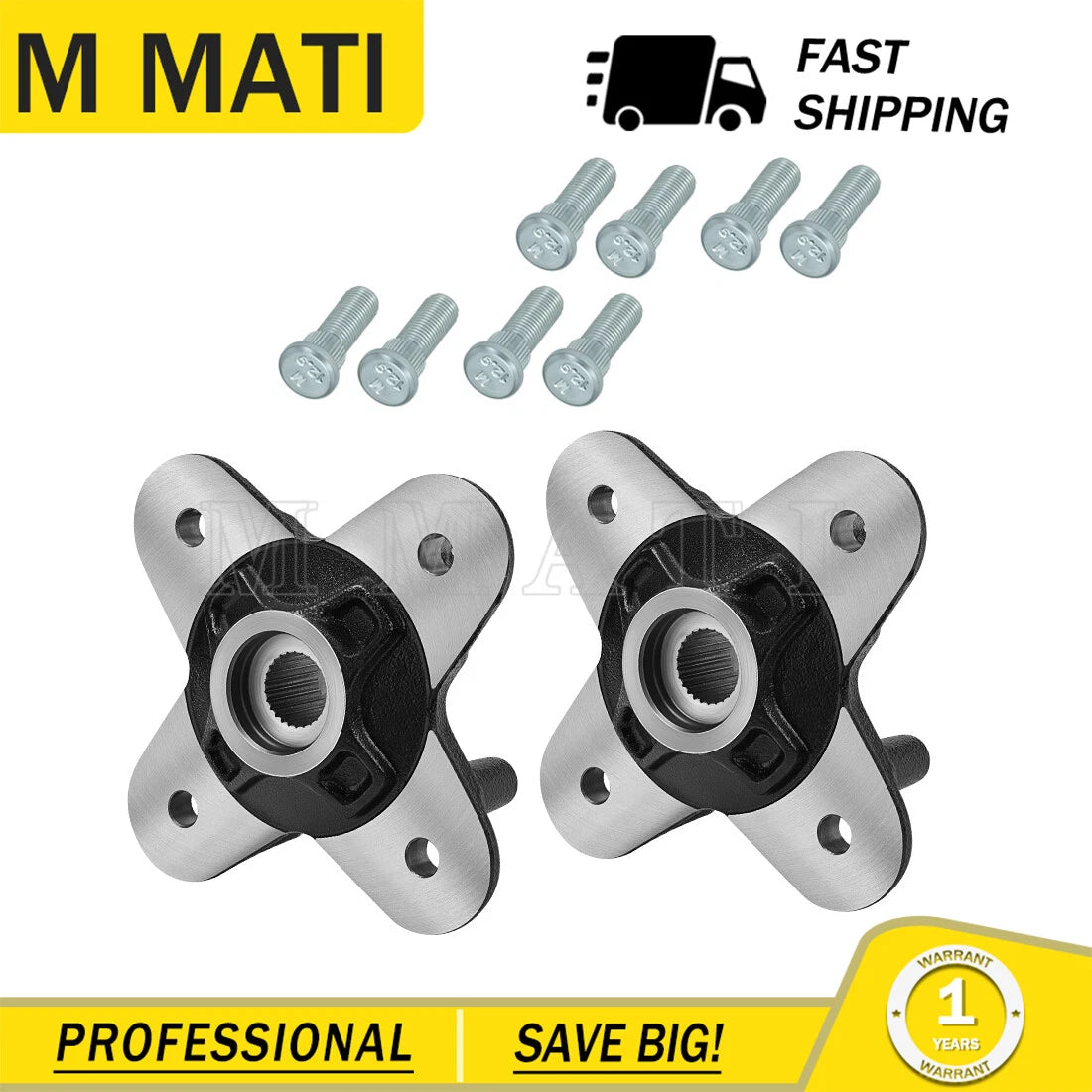 2 Pack Wheel Hub & Bolts for Polaris Scrambler XP 1000 (2020–2025)