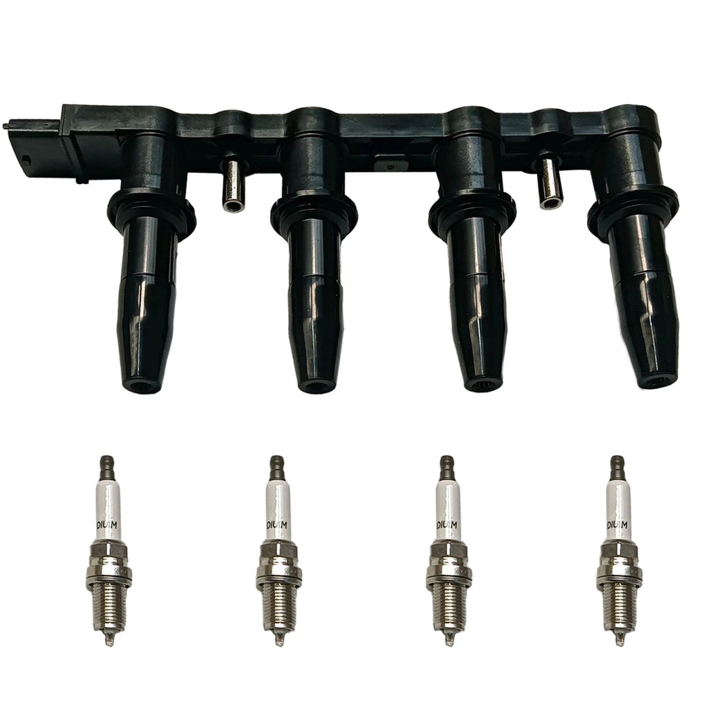 Set of 4 Spark Plugs & Ignition Coil for Saturn Astra (2007–2009)