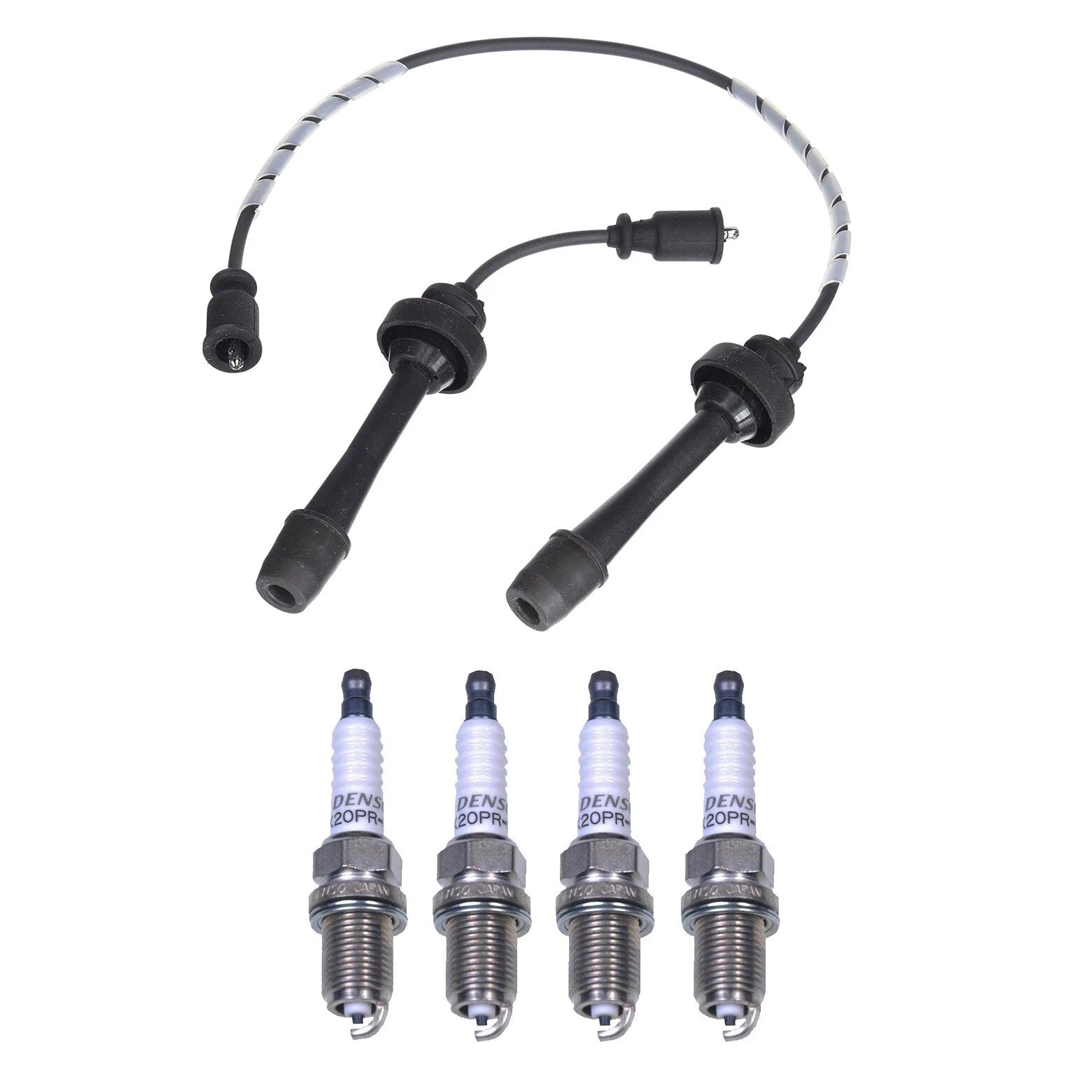 Denso Wire Set & 4 U-Groove Spark Plugs for Mazda 2.0L L4