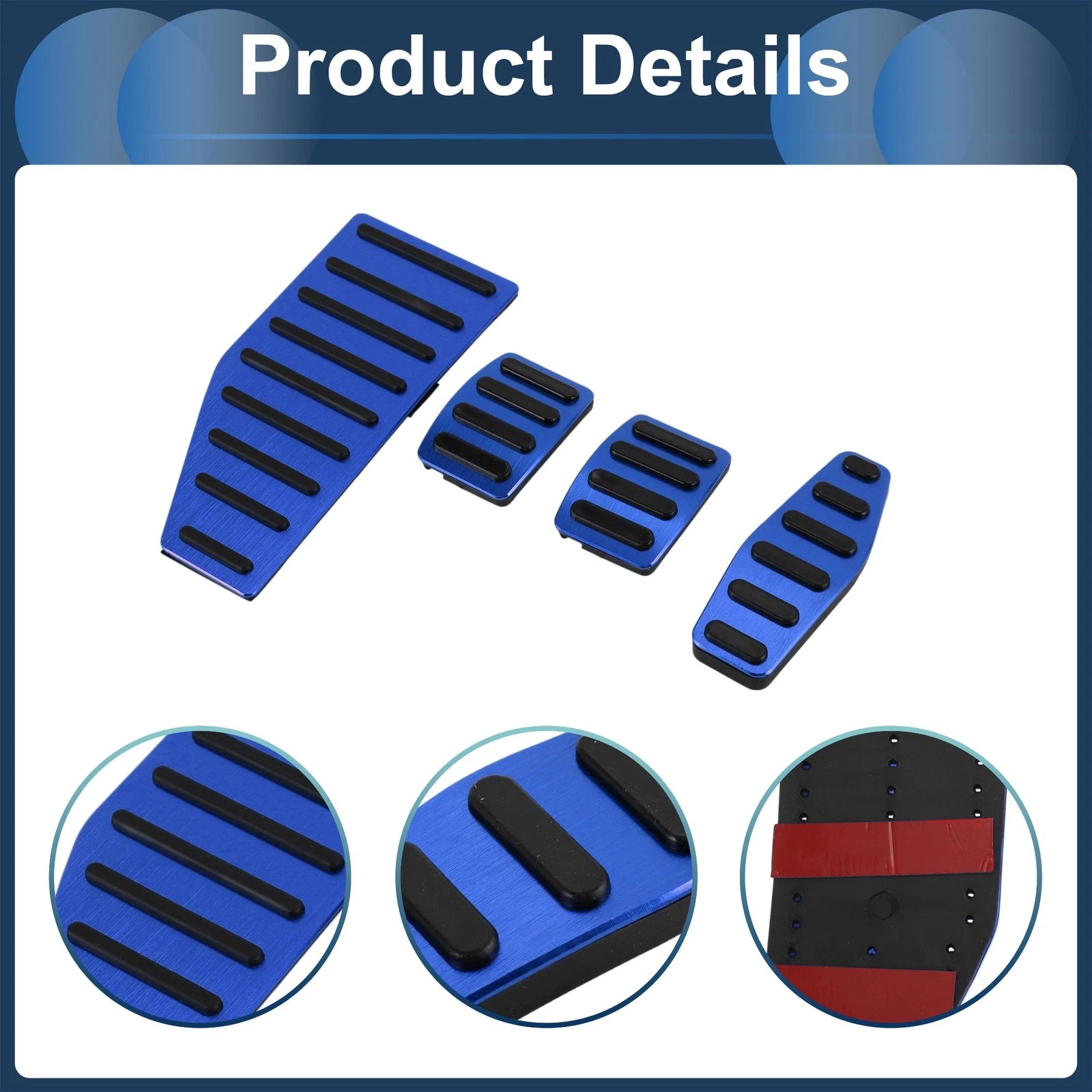 Set of 4 Manual Foot Accelerator Pedal Covers for Suzuki Jimny JB70W (2018–2022) Blue