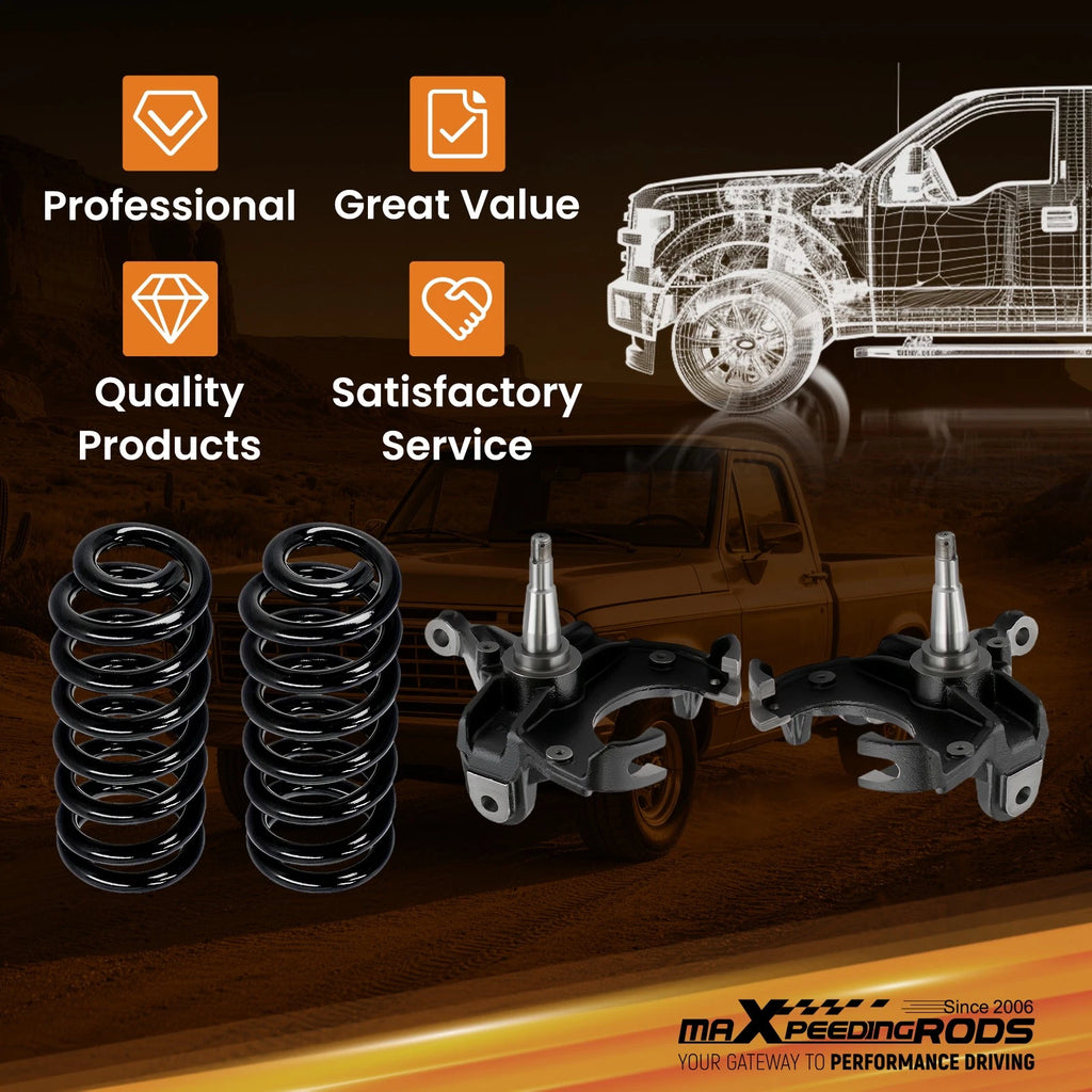 4" Front Lowering Spring Kit for Chevy GMC C10 C15 2WD (1973–1987)