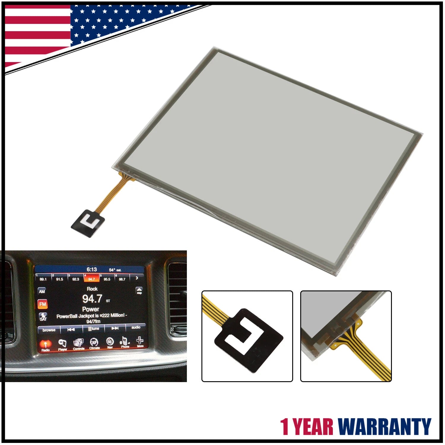 Touch Screen Digitizer Radio for Chrysler 300 (2011–2014) Dodge Journey (2011–2018)