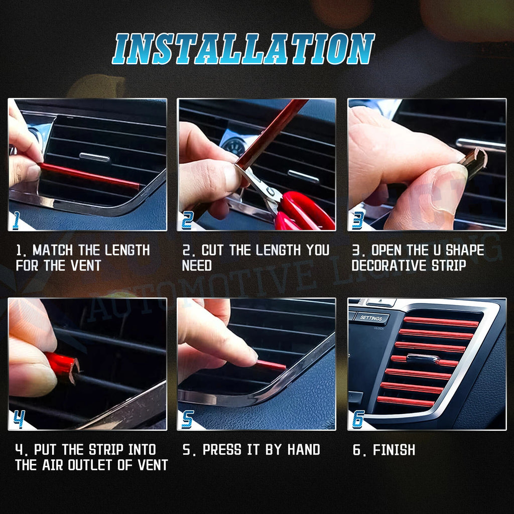 JDM Red Interior Air Vent Outlet Trim Cover for Lexus (10-Pack, 1990-2000)