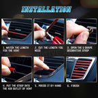 JDM Red Interior Air Vent Outlet Trim Cover for Lexus (10-Pack, 1990-2000)