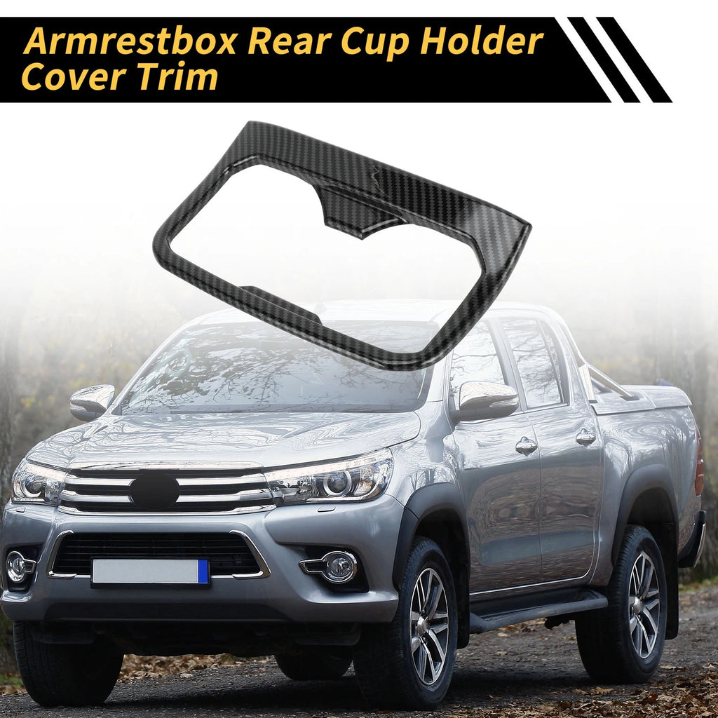 Carbon Fiber Pattern Armrest Box Rear Cup Holder Cover for Toyota Tacoma (2016–2023)