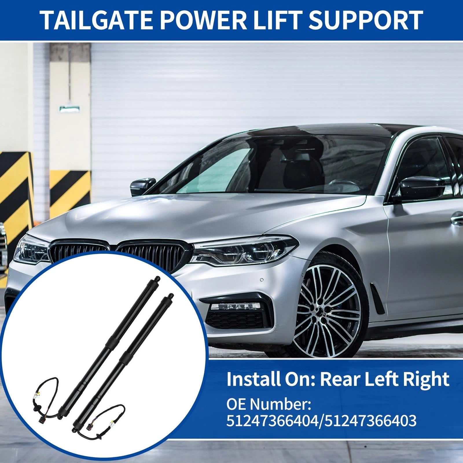 Pair of Rear Tailgate Power Lift Supports for BMW 530e 530i 540i (2017–2023) No. 51247366404