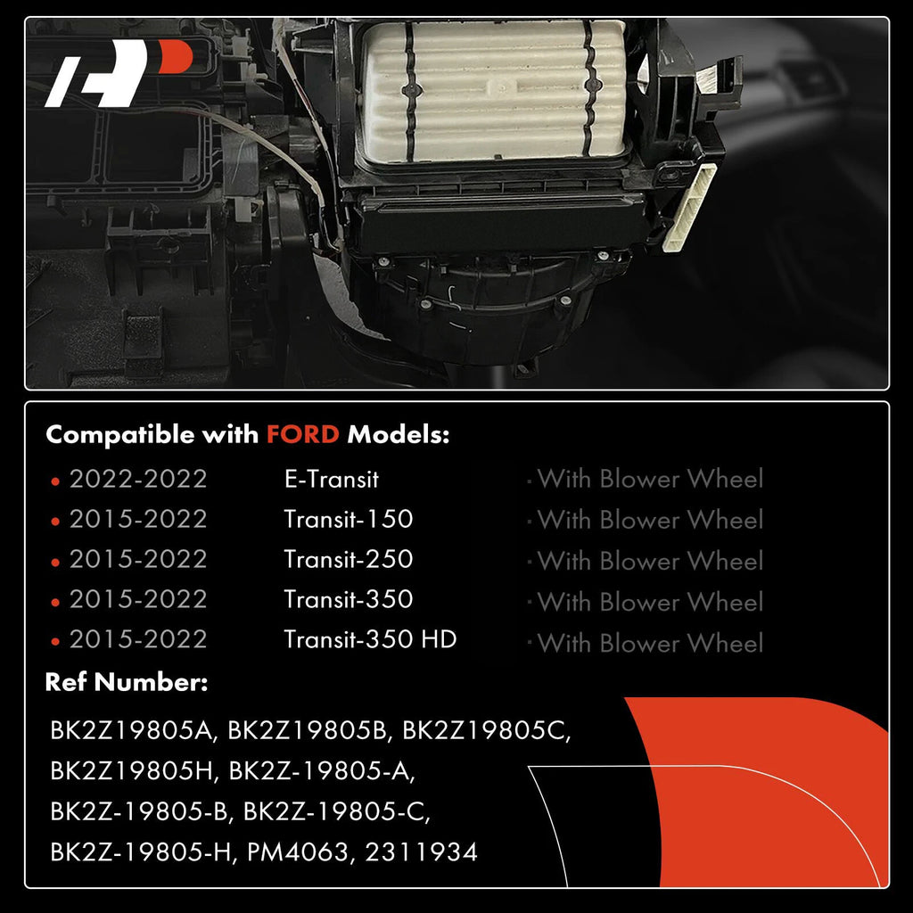 HVAC Blower Motor with Wheel Assembly for Ford Transit-150 250 350 (2015–2023)