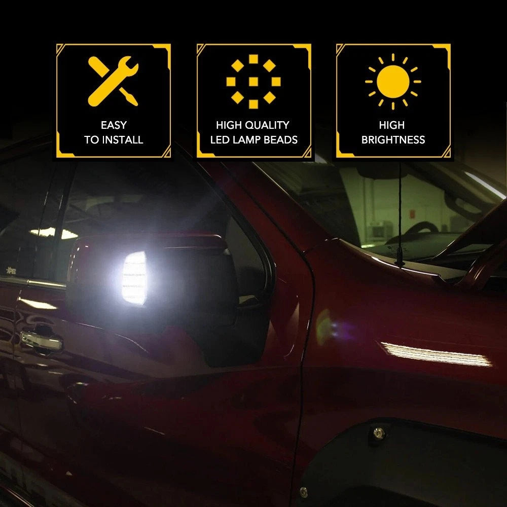 LED Side Mirror Light Puddle for Chevy GMC Silverado Sierra 1500 (2019–2022)
