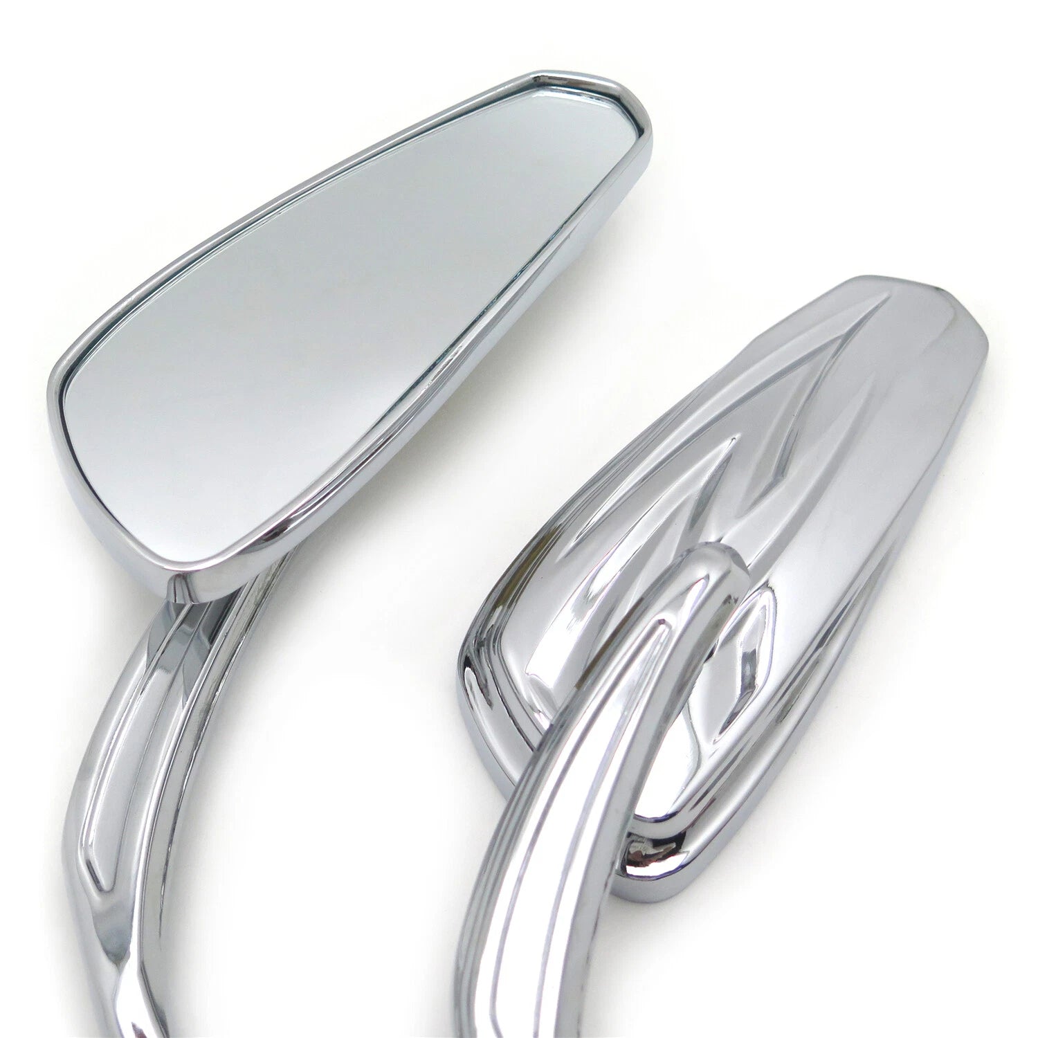 Chrome 8mm Rear View Side Mirrors for Harley Touring Road Glide Electra