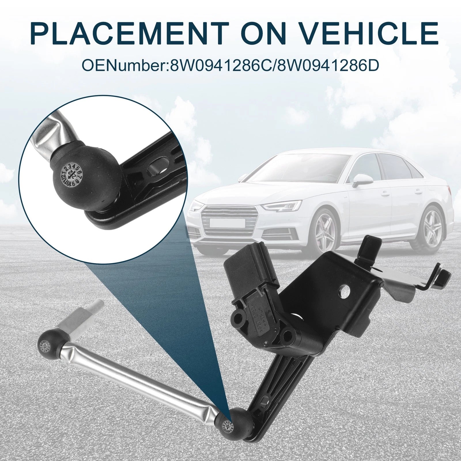 Air Suspension Ride Height Level Sensor for Audi A4 (2002–2008) No. 8W0941286C