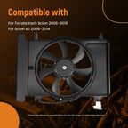 Cooling Fan Assembly for Toyota Yaris (2006–2015) 600W 7-Blade