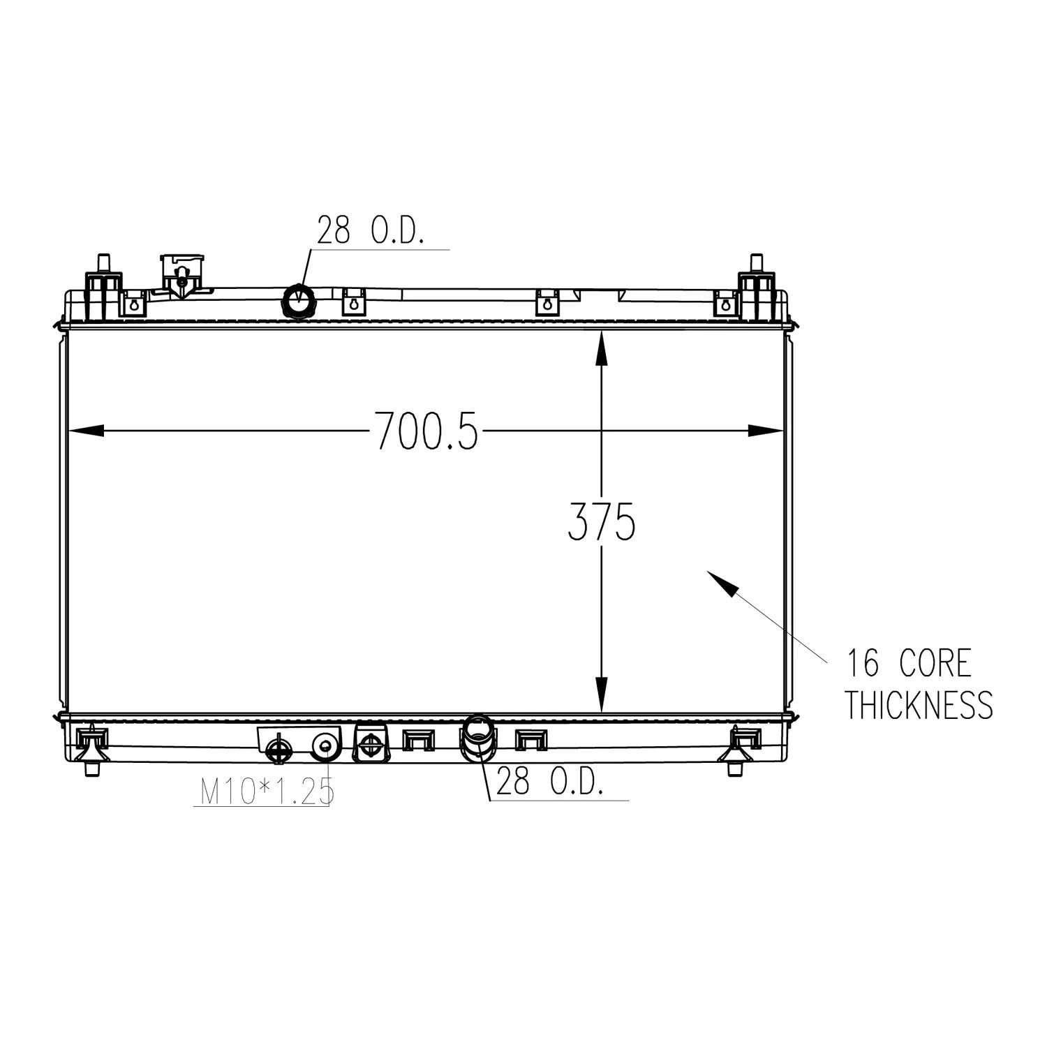 Replacement Plastic/Aluminum Radiator For 2015-2019 Honda Fit