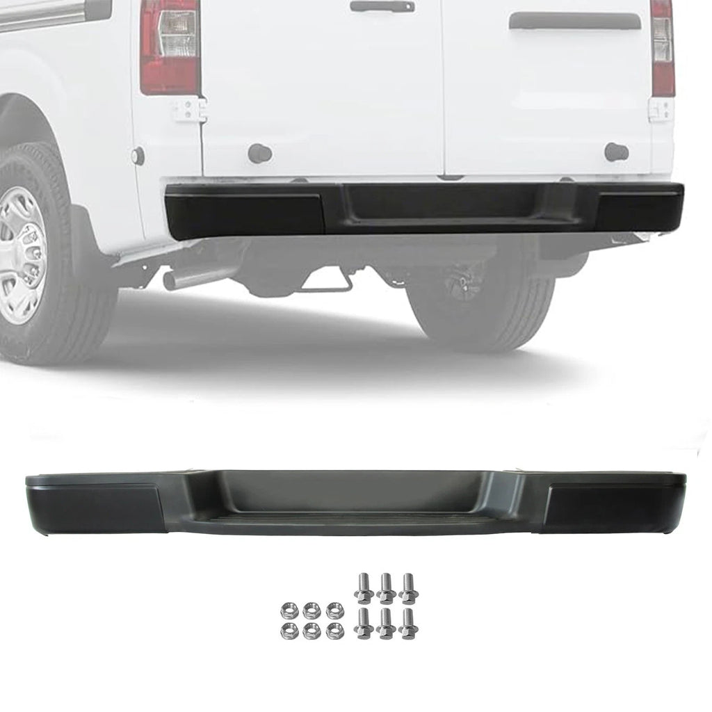 Black Steel Rear Step Bumper for Nissan NV1500 NV2500 NV3500 (2012–2021)