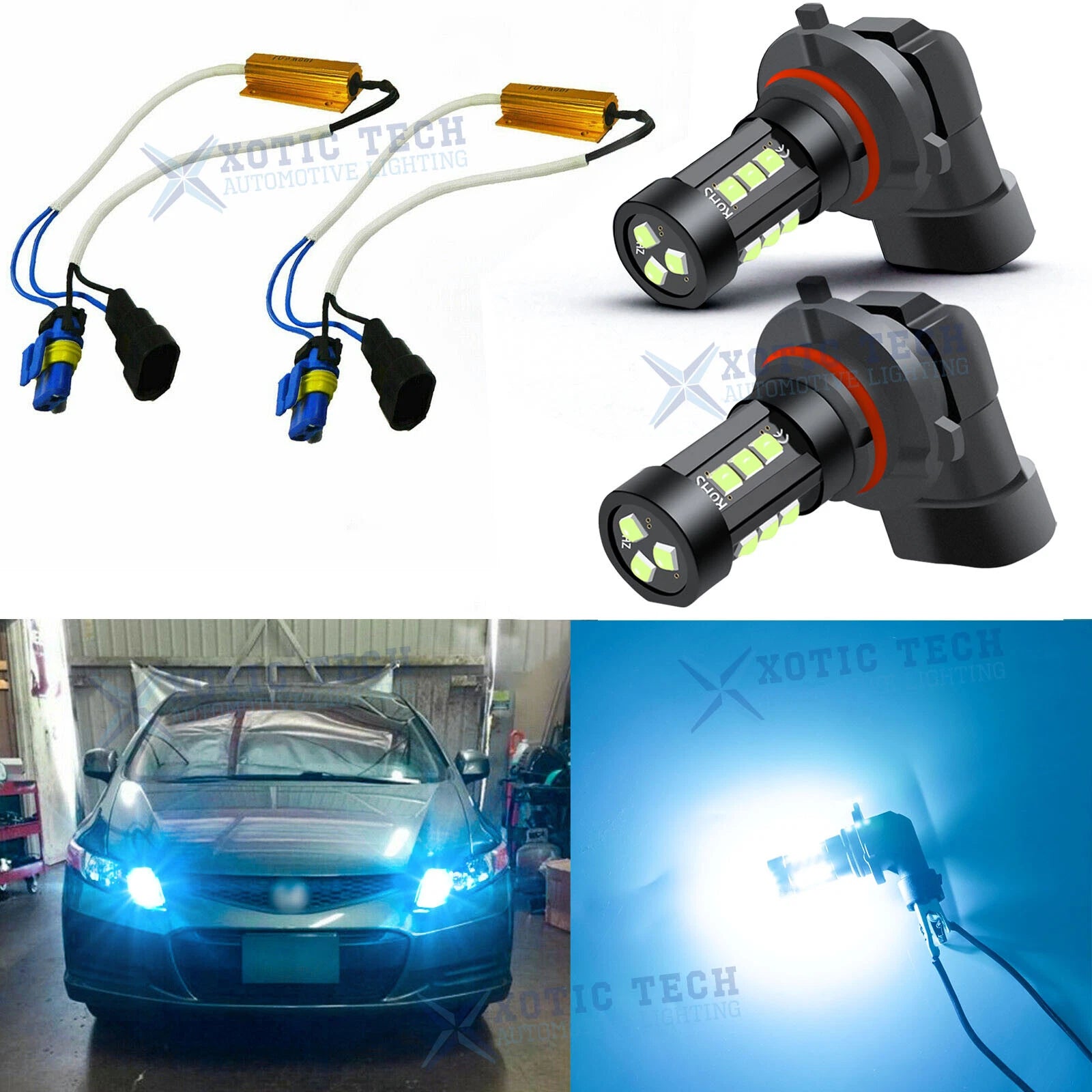 Ice Blue LED DRL Decoder Resistor No Error Kit for Honda (2013–2017)