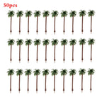 50pcs Coconut Palm Trees for Train Railway Diorama Landscape