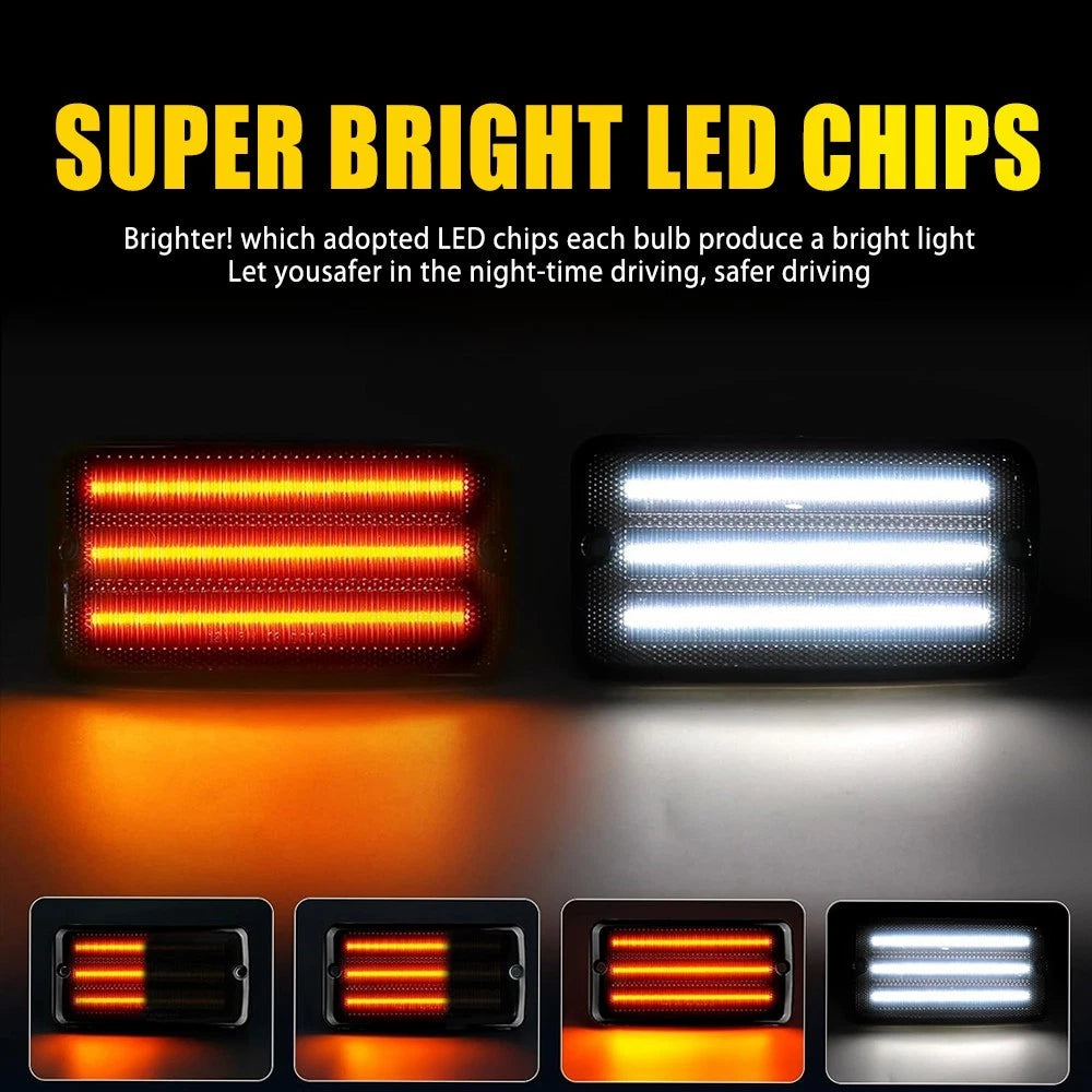 Set of 4 Smoked Lens LED Side Marker Lights for Jeep Wrangler TJ (1997–2006)