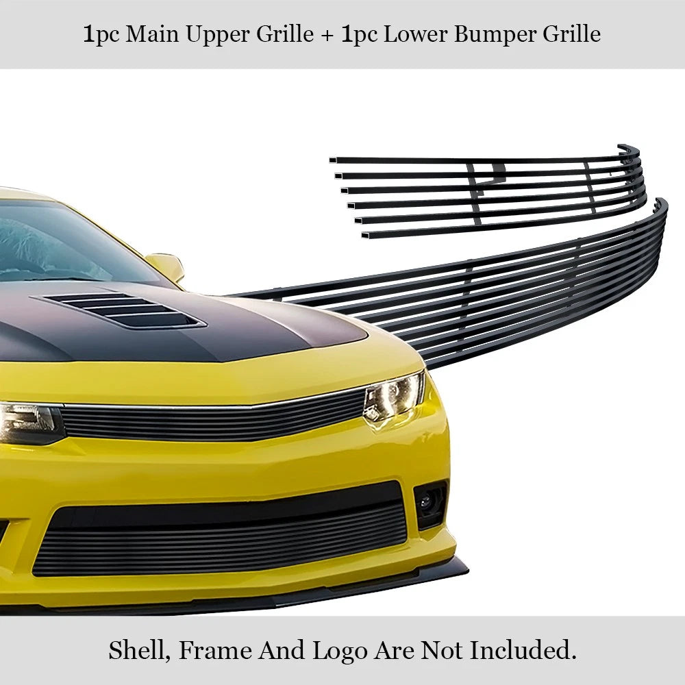 Black Billet Grille Insert Combo for Chevy Camaro LS/LT (2014-2015)