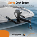 Boat Mount Platform for Universal Electric Anchor Winch (Adjustable, Black)