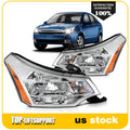 2X Chrome Headlights with Bulbs for Ford Focus (2008–2011)