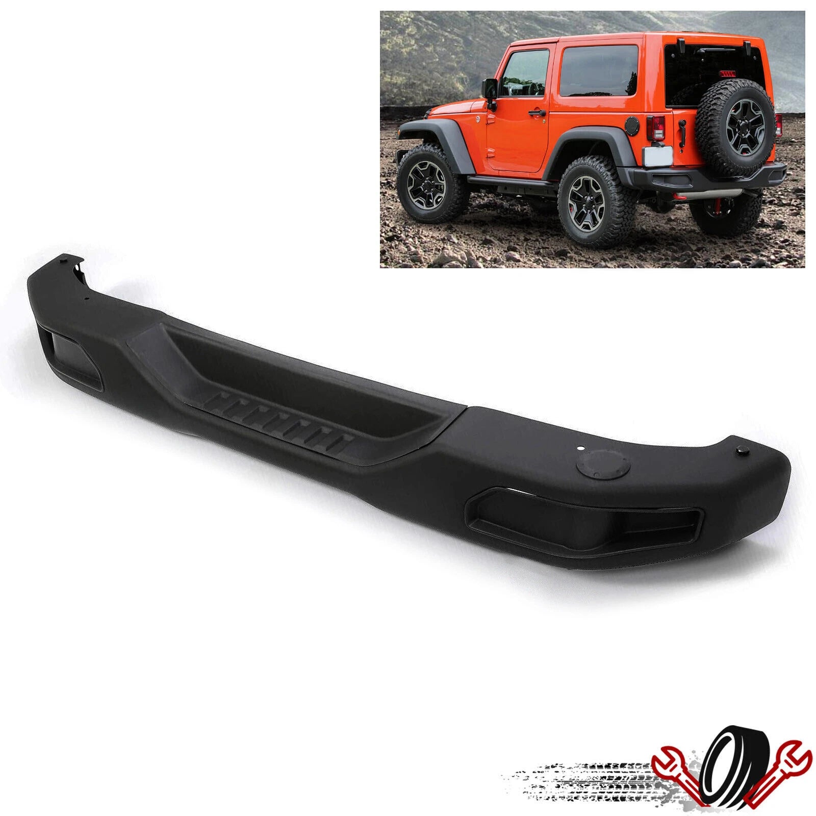 Powder Coated Steel Rear Bumper for Jeep Wrangler JK (2007–2018)