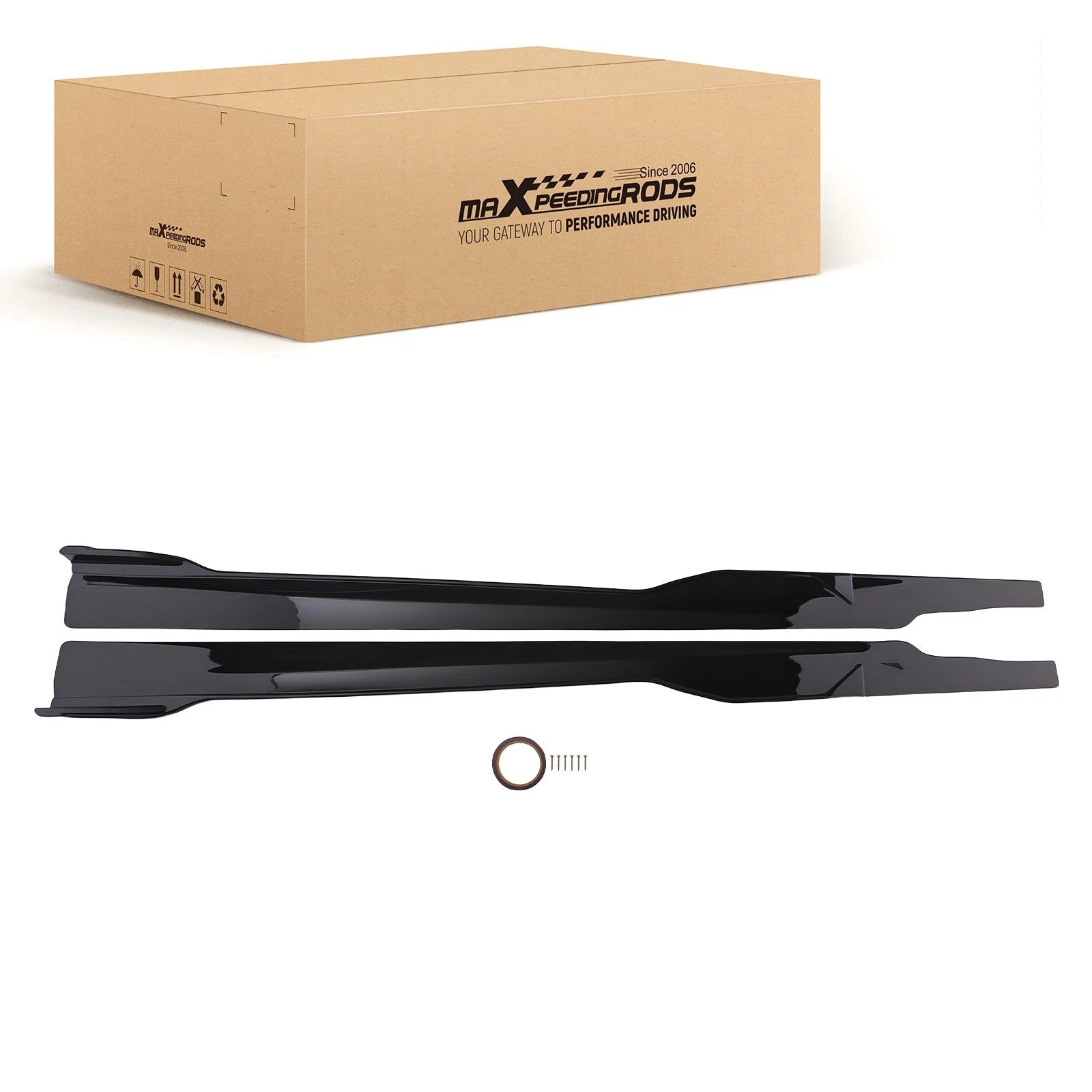 2X ABS Side Skirt Extension for Dodge Charger GT R/T SRT (2015–2023) Black