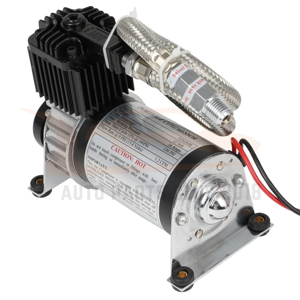 Air Compressor Kit for Train Horns and Air Suspension (12V, 130PSI)