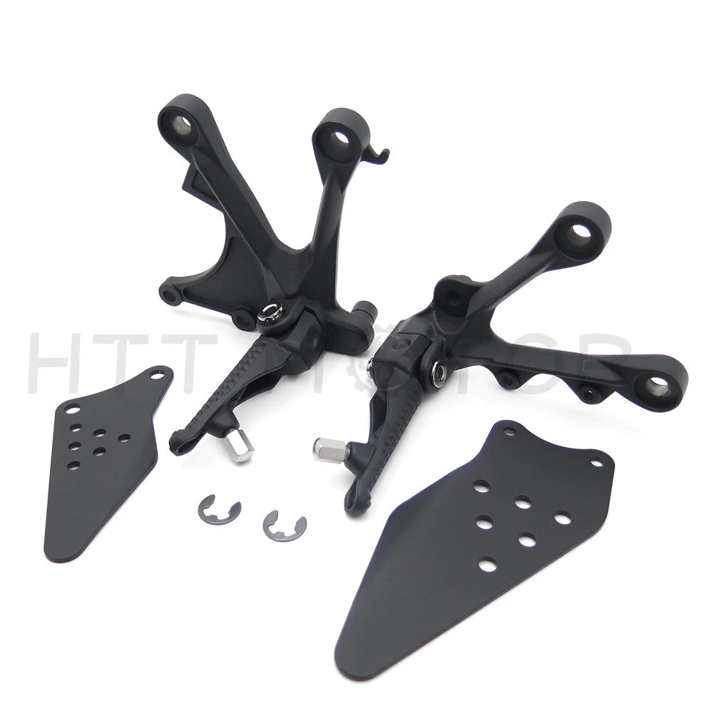 Front Foot Pegs & Bracket for Kawasaki Ninja ZX6R ZX-6RR (2005–2008)