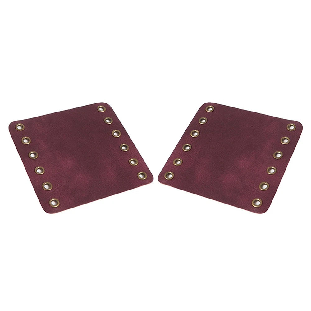 2X 22mm Hand Grips Leather Covers for Universal Motorcycles (Retro Wine Red)