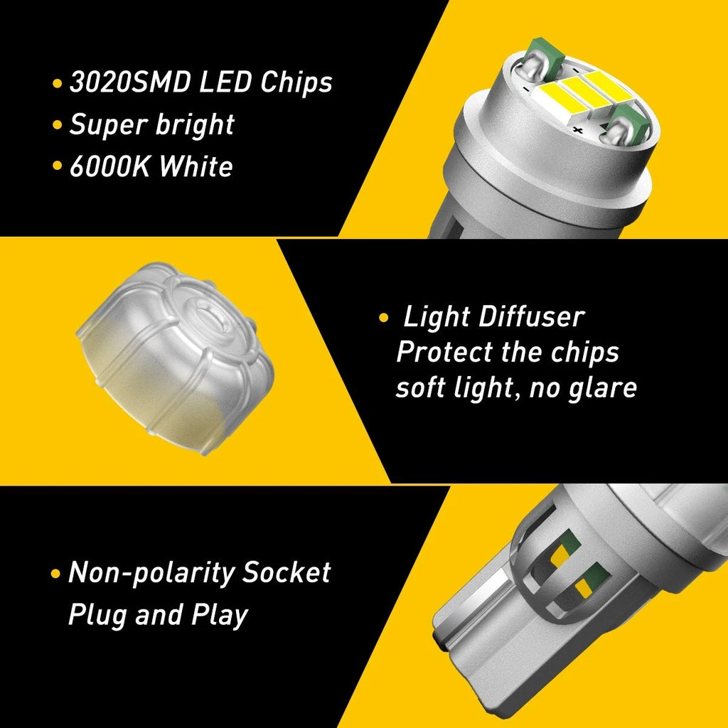 2X White LED Interior Dome Map License Light Bulb T10 2825 168 158 for CANBUS 3T EXV
