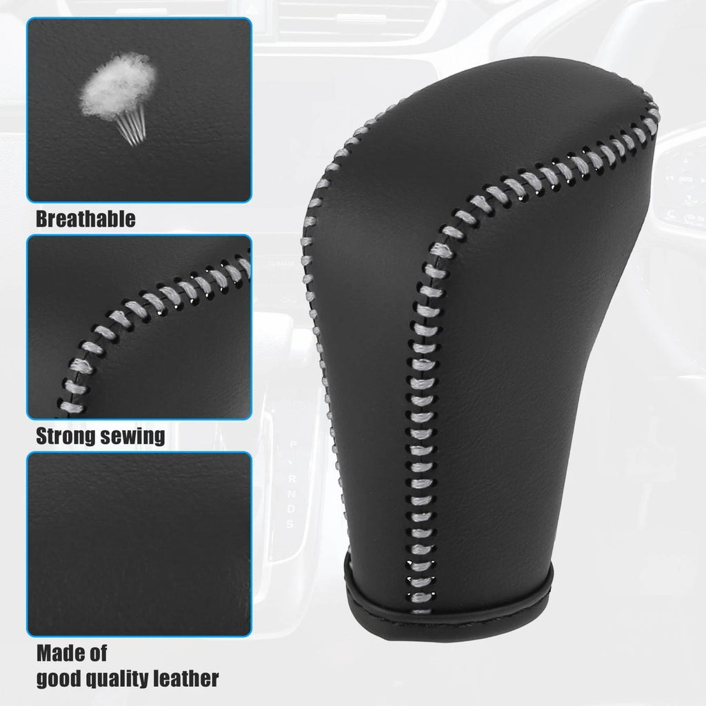Shift Knob Cover for Honda Accord (2018–2022) - Black, Gray Stitches
