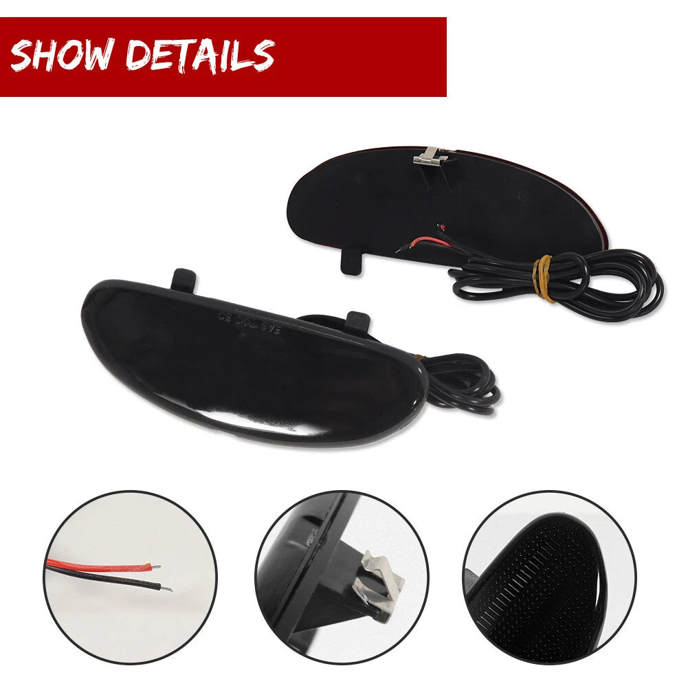 Red LED Inner Door Courtesy Light Smoked Lens for Chevrolet Corvette C5 (1997–2004)