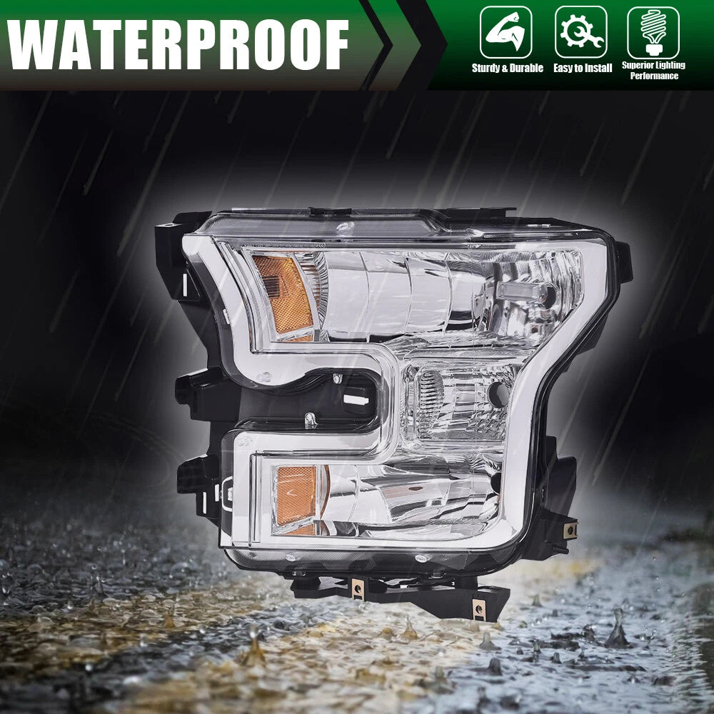 Set of Chrome Headlights for Ford F150 (2015–2017)