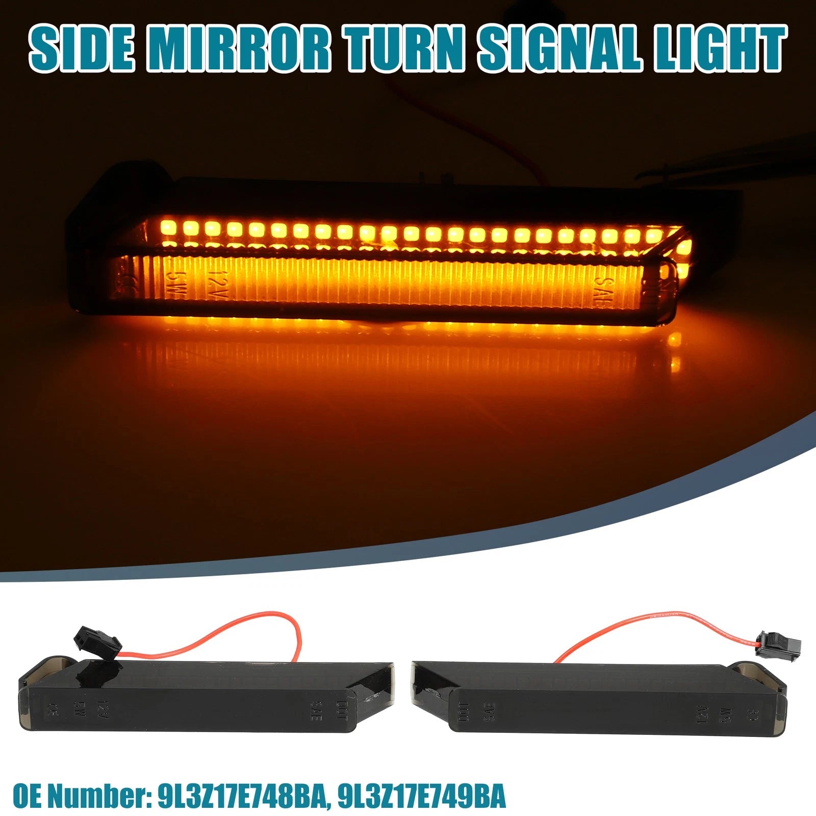 1 Pair Yellow Side Mirror Turn Signal Light for Ford F150 (2004–2006)