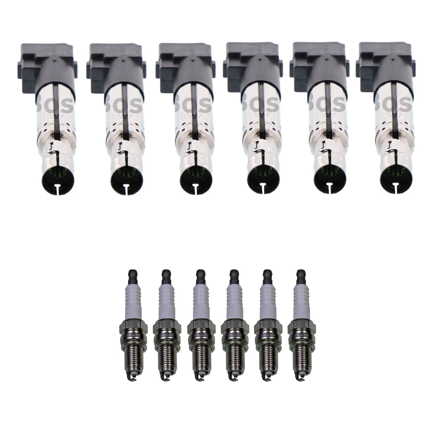 Set of 6 Ignition Coils & U-Groove Spark Plugs for Audi A3 Quattro (2006–2013)