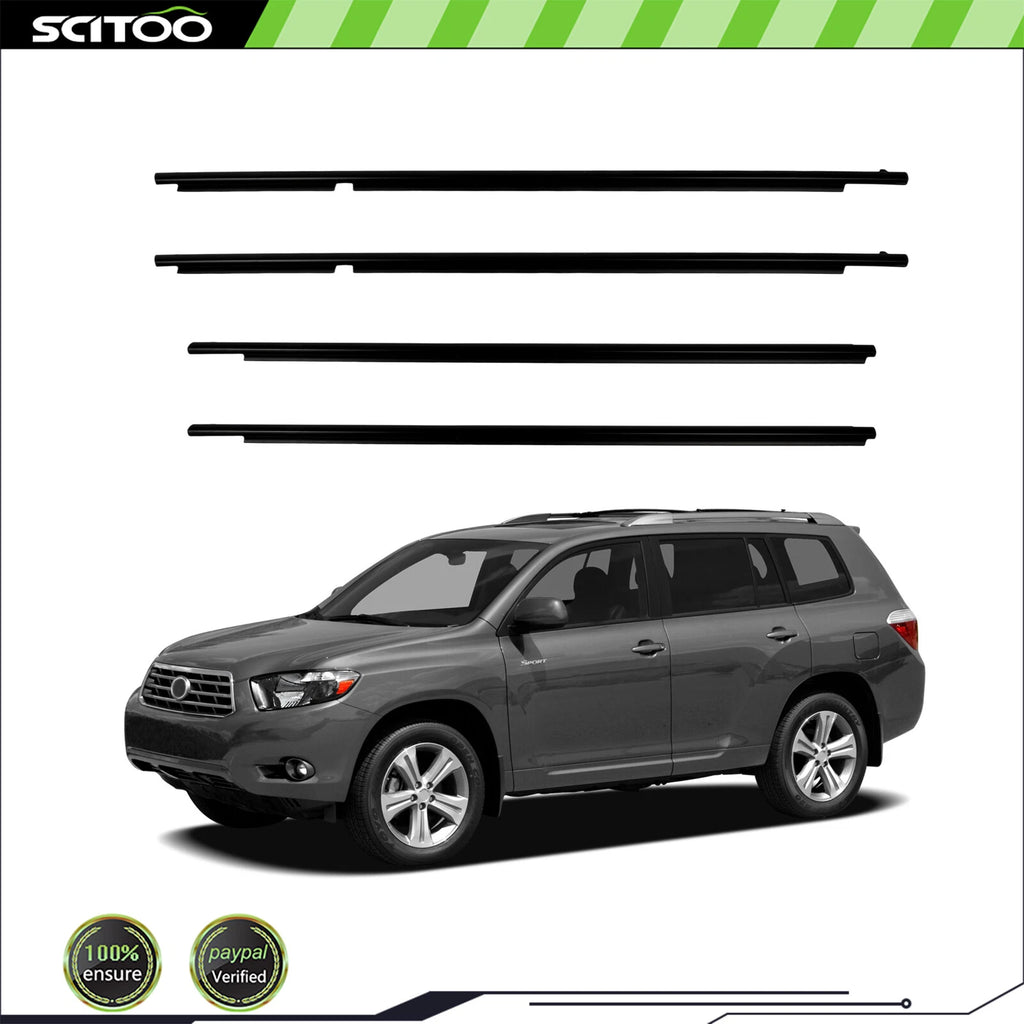 Window Scraper Seal Belt Weatherstrip for Toyota Highlander (2008–2010)